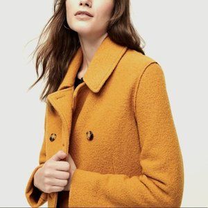 J Crew Double Breasted Boiled Wool Pea Coat - 16 - Italian Wool - Warm C…